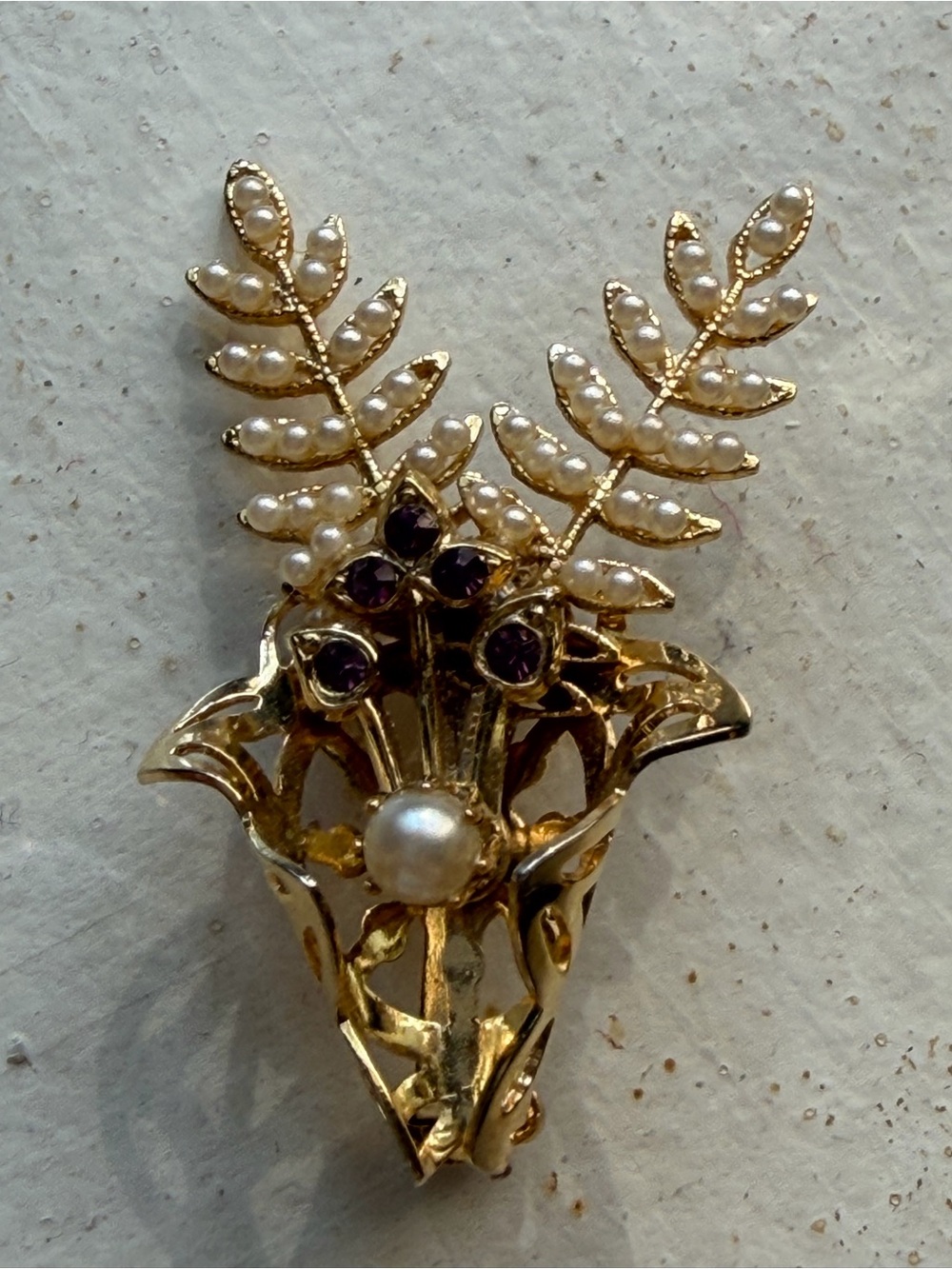 Vintage Sarah Coventry “Golden Fern” Brooch